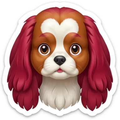 ruby colored king charles cavalier sticker