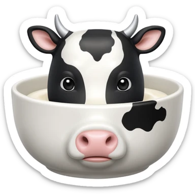 milk bow with a cow on it sticker