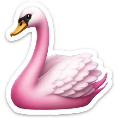 Pink  swan sticker