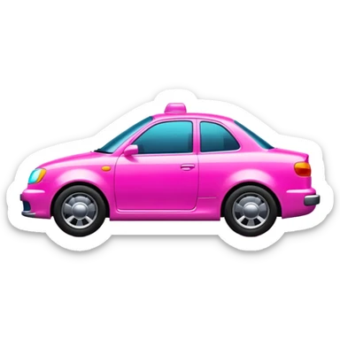 Pink driving nighttime sticker