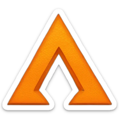 Orange greek letter Delta simple sticker