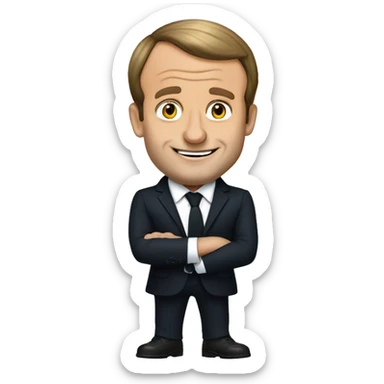 emmanuel macron qui fait un signe avec ses doigts sticker