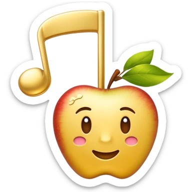 drei musiknoten in goldfarben ähnlich dem apple noten-emoji sticker