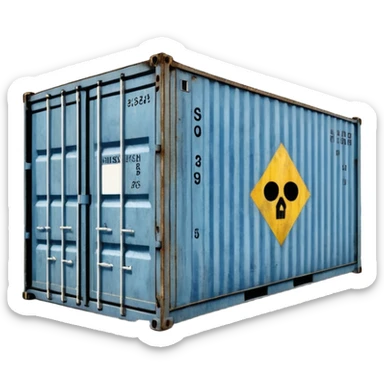 Anselm Kiefer shipping container cast in concrete sticker