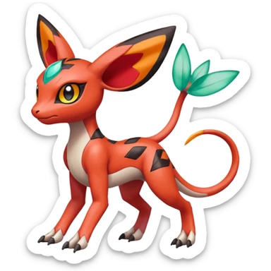 Meloetta-Guilmon-Trico-Pokémon-Fakémon-fusion-hybrid-creature sticker