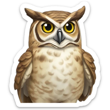 Full Body Great Horned Owl sticker