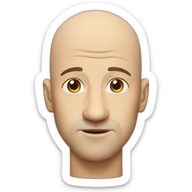 bald man with a big nose with no mustache sticker