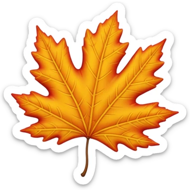 A cute 3D emoji of a fall leaf sticker