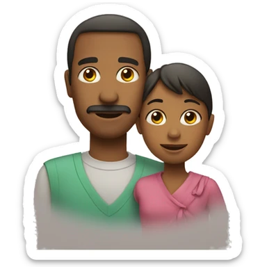 father and mother and child sticker