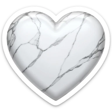 white heart with marble texture sticker