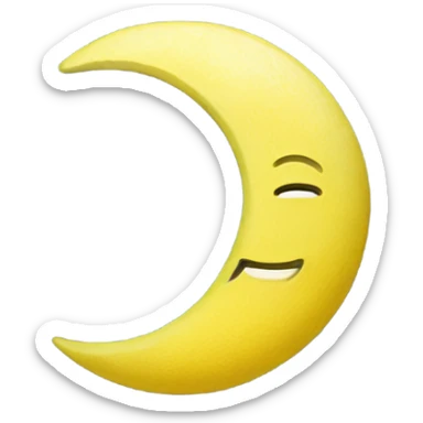 moon grey and full, with a lemon turning around the moon sticker