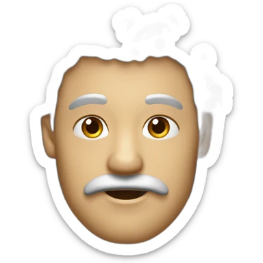 Homme mâchoire carrée cheveux bouclés noir sticker