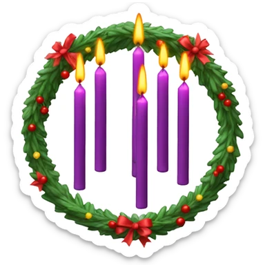Advent wreath 5 candles sticker
