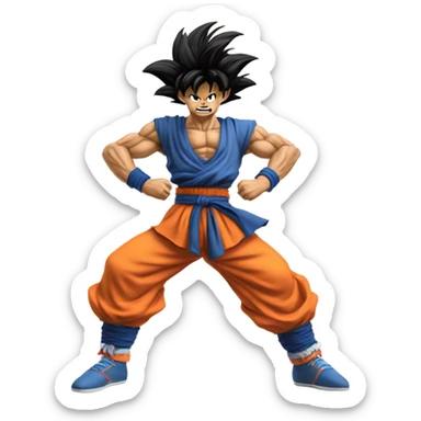 Son Goku dancing like in the 80s sticker