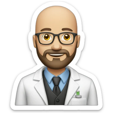 chem young bald beared professor sticker
