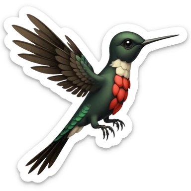 creppy demon like hummingbird with  creppy and very long wings   staring in your soul sticker