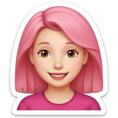 a girl genuinely feeling happy sticker