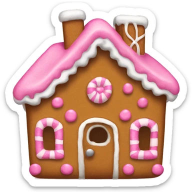 Gingerbread house with a pink bow  sticker