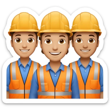 Happy Construction workers sticker