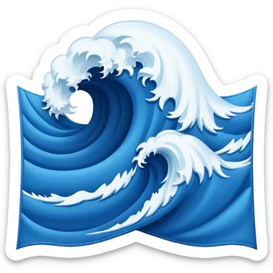 Wave Banner — blue cloth + white crest,Royal Banners sticker