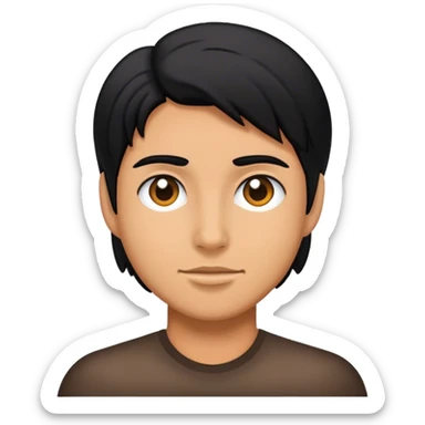 angel face with tan skin & black hair sticker