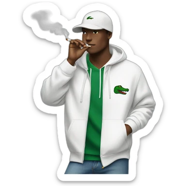 Lacoste smoking friends with white lacoste hoodie sticker