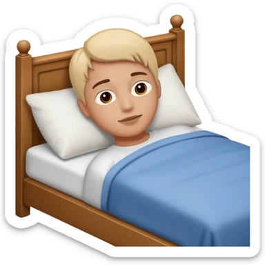 Person resting on a bed sticker