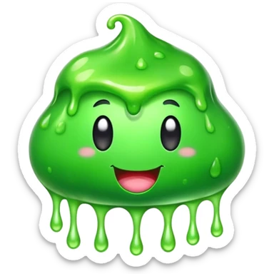 a cute gooey slime ball character sticker