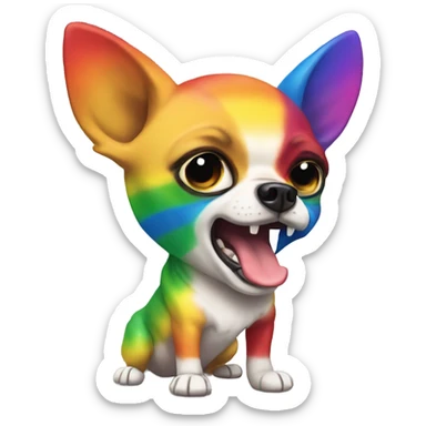 rainbow pride angry chihuahua sticker