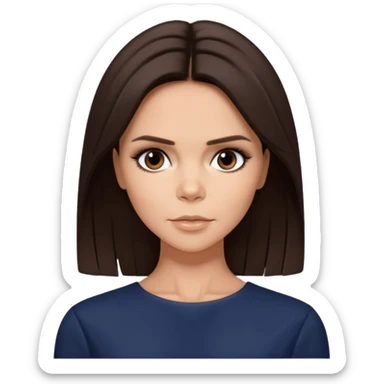 Victoria Beckham with dark brown hair sticker