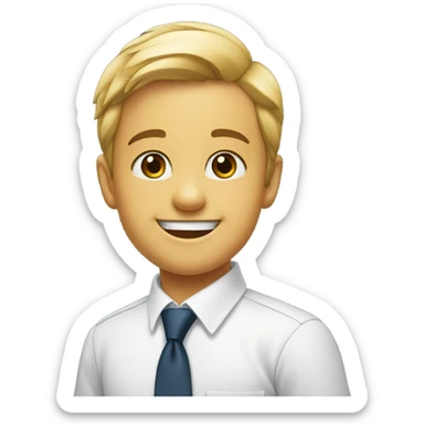 smiling boy in formal attire sticker