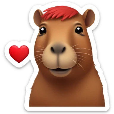 capibara with heart sticker