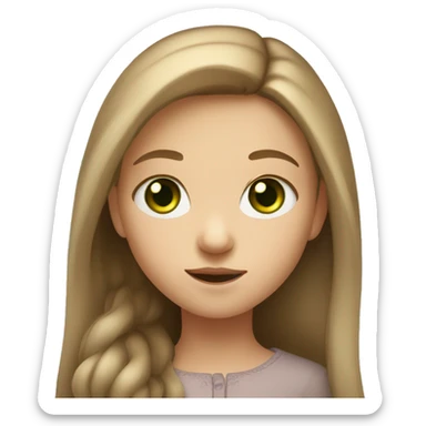 Small Russian girl with green eyes and long light brown hair sticker