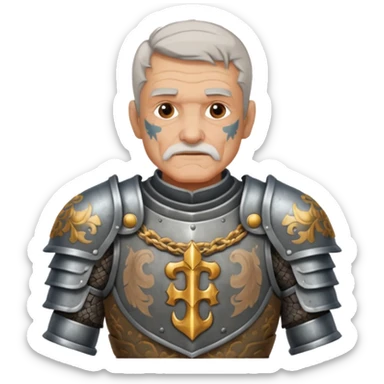 elderly tattooed knight, tattooed shoulder sticker