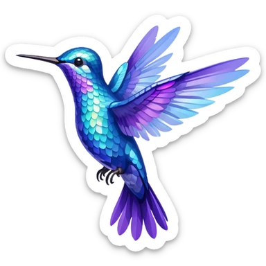 purple and blue hummingbird sticker