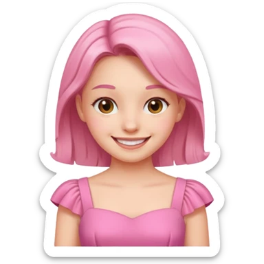 Ok mañana Una chica está vestida de rosa sticker