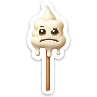 Melted marshmallow on a stick  sticker