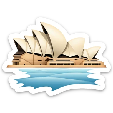sydney opera house front view, no frame sticker