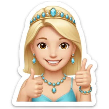 girl with captivating jewelry thumbs up  sticker