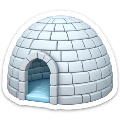 simple igloo entirely in white with minor details, even less details sticker