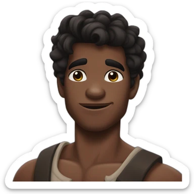 disney hercules darker skin black hait sticker