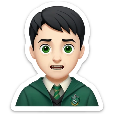 Jamie Yeates is Marcus Flint in harry potter, wear hogwarts slytherin uniform, short black hair, bulky face, often grimacing and showing teeth growl menacingly sticker