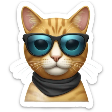 Cat with sunglasses sticker