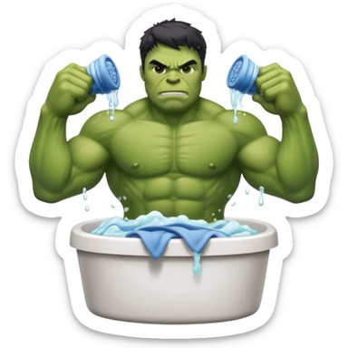 hulk lavando roupa sticker