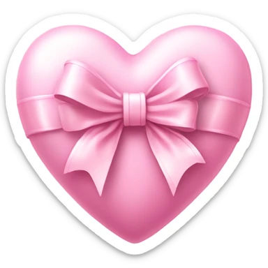 super light pink heart with a light pink bow in the right corner but make it realistic  sticker