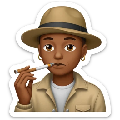 Gang member smoking a blunt sticker