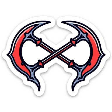 Warglaives from World of Warcraft, curved dual blades, Illidan Stormrage's weapons sticker