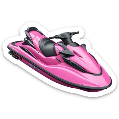 moto de agua rosada sticker