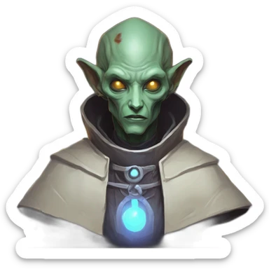 alien priest scifi roguelike rpg style inspired by slay thee spire sticker