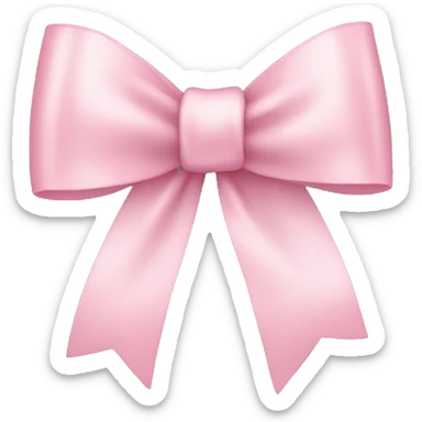 light pink ribbon bow sticker